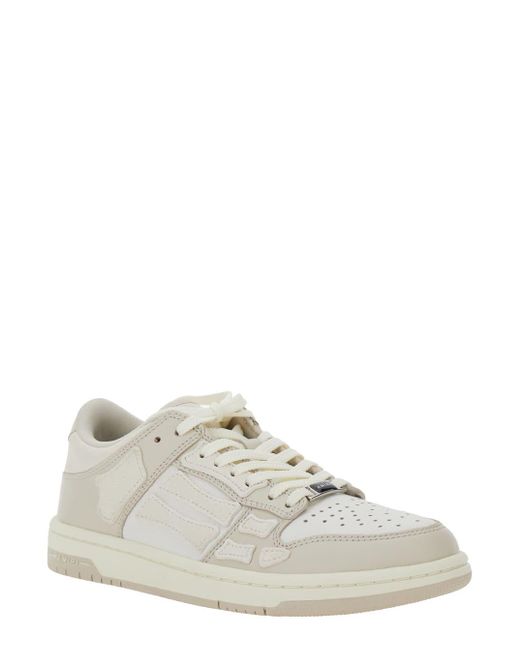 Amiri White 'Skel Top Low' Sneakers With Logo Patch On Thetongue And Contrasting Details On The Side