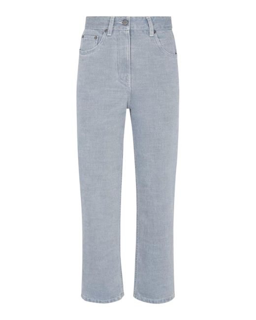 【送料&関税込】Fendi Light Denim Jeans With Embroidery Fendi Light Denim Jeans With Embroidery in Gray | Lyst