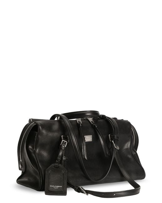 Dolce & Gabbana Black Vittoria Leather Shoulder Bag