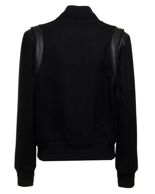 Saint Laurent Black Woman's Versity Wool Jacket