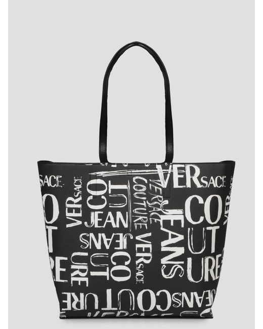 Versace Jeans Couture Logo Shopping Bag in White | Lyst