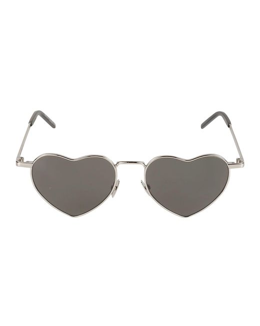 Saint Laurent Gray Heart Frame Sunglasses