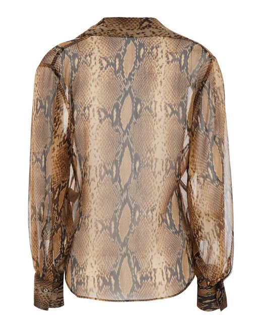 Le Plain Brown Shirt Animal Print Blouses