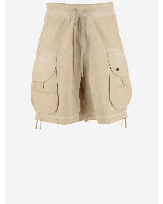 A PAPER KID Natural Cotton Blend Cargo Shorts for men