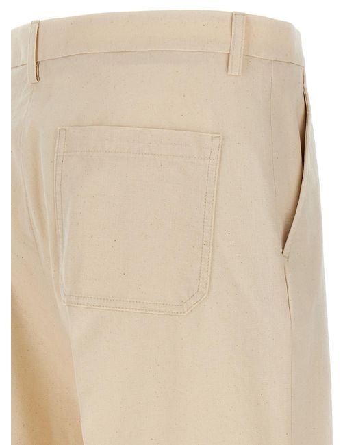 Valentino Garavani Natural Turn-Up Trousers Cotton Pant for men