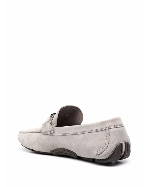 Ferragamo White Ferragamo Peter Logo-Plaque Loafers for men