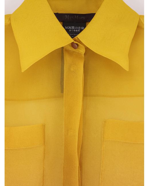 Max Mara Yellow Davina Silk Shirt