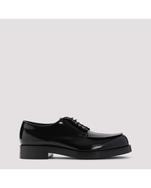 Prada Black Lace-Up Leather Shoes for men