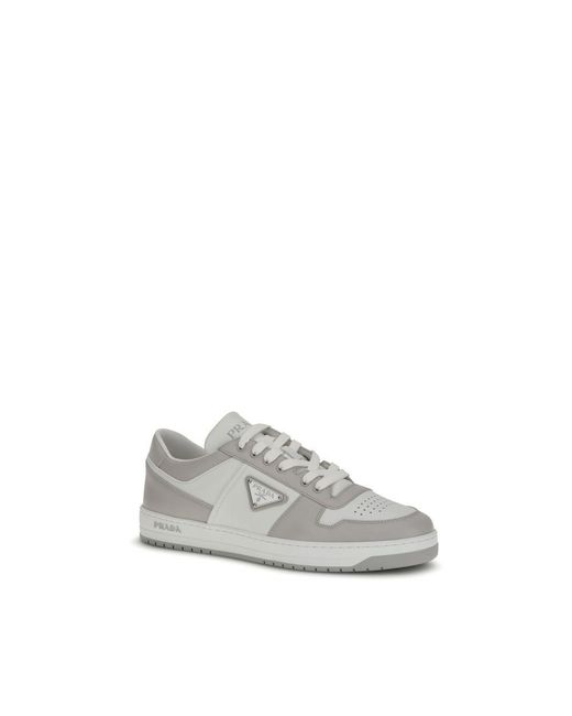 Prada Gray Multicolor Calf Leather Bos Taurus Low Top Sneakers for men