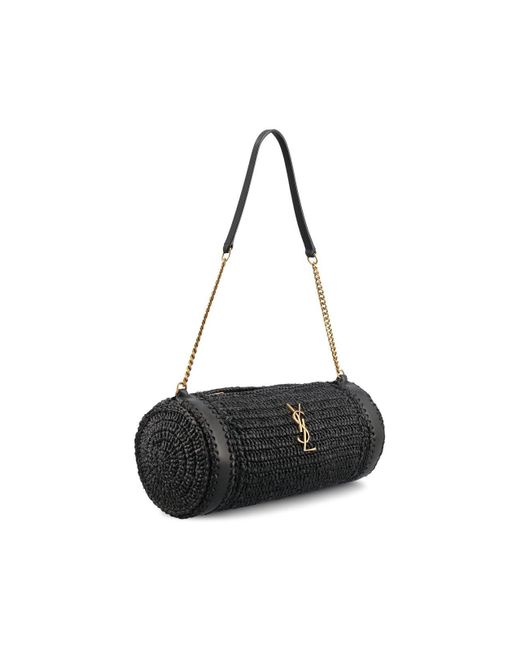 ＊SAINT LAURENT＊ Cassandre Small Cylindric Bag Saint Laurent Raffia Cassandre Small Cylindric Bag | Vivrelle
