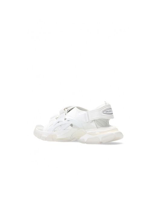 Balenciaga White Track Touch-Strap Sandals