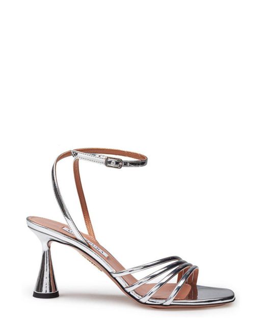 【送料&関税込】Aquazzura Latour Mirror Effect Sandals Aquazzura Latour Mirror Effect Sandals in White | Lyst