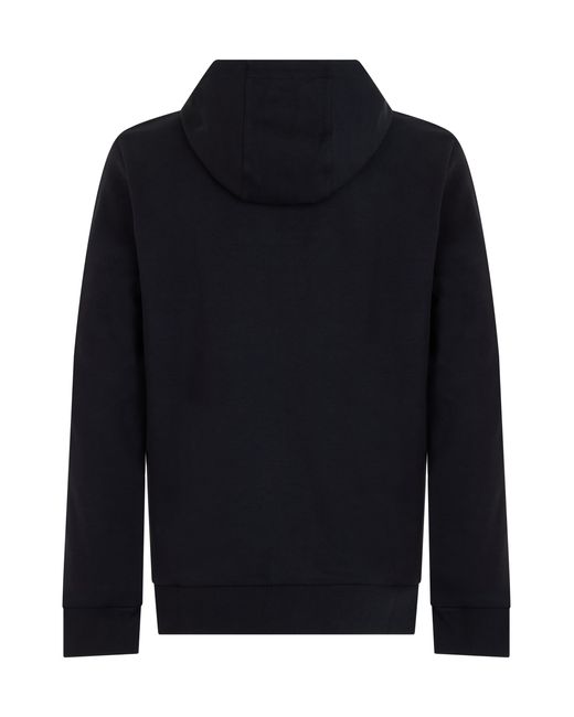 Boss Blue Cotton Zip-Up Hoodie for men