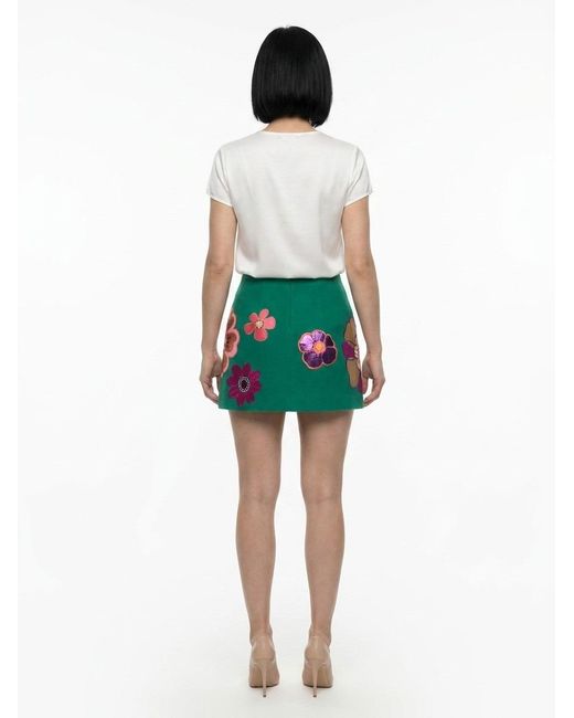 Dolce & Gabbana Green Acetate Mini Skirt