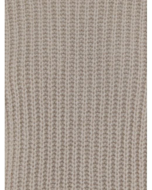 Allude Gray V-Neck Sweater Cashmere And Silk