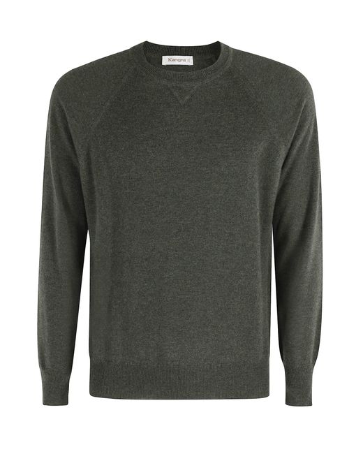 Kangra Men's Green Felpa Girocollo