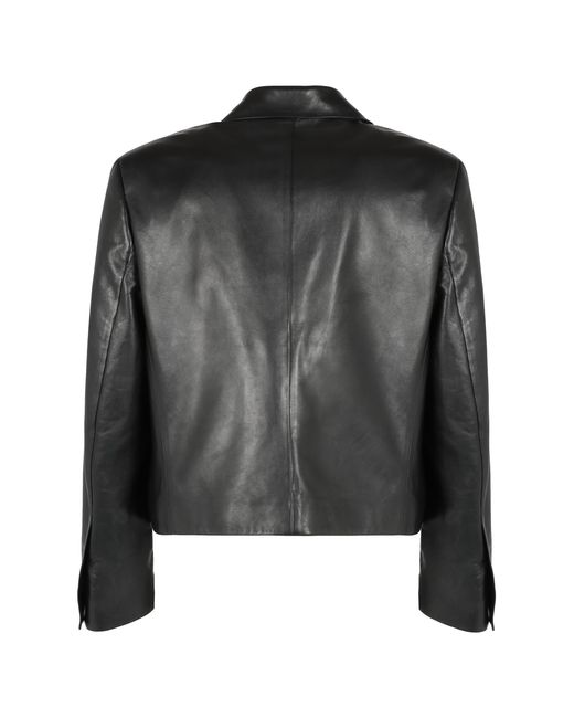 Ferragamo Black Leather Jacket Suit & Dinner for men