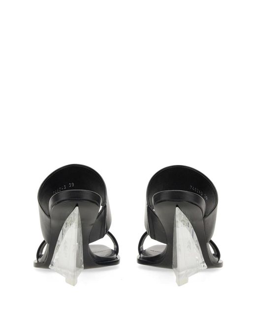 McQueen Red Leather Sandal With Plexiglass Heel