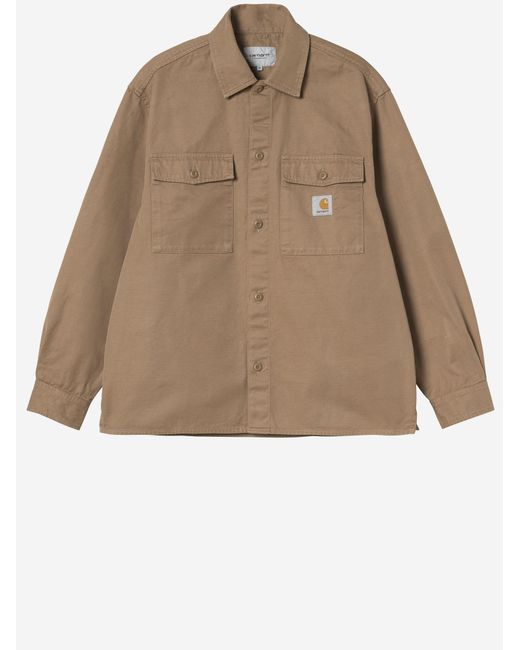 Carhartt Brown Shirt Kelly Cotton Cooper Twill for men