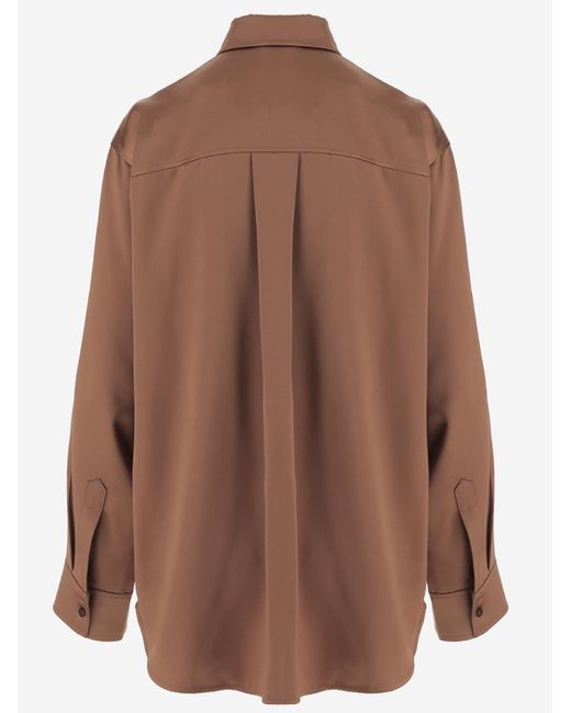 By Malene Birger Brown Satin Shirt Audrey Acetate