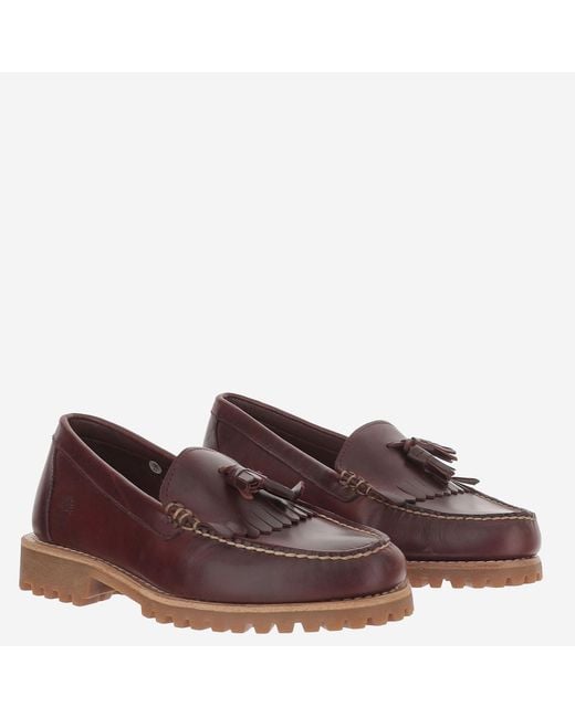 Timberland Brown Leather Loafers, And Rubber for men