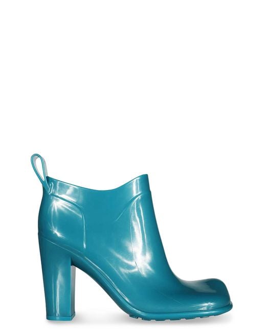 Bottega Veneta Blue Shine Rubber Block-Heel Boots