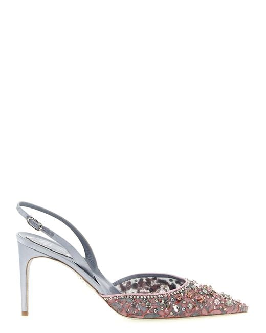 Rene Caovilla White Glass High Heel Pumps