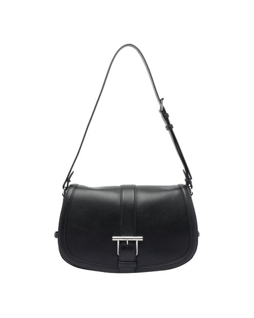 Alexander McQueen Black Large Mcqueen Satchel Bag With T Buckle