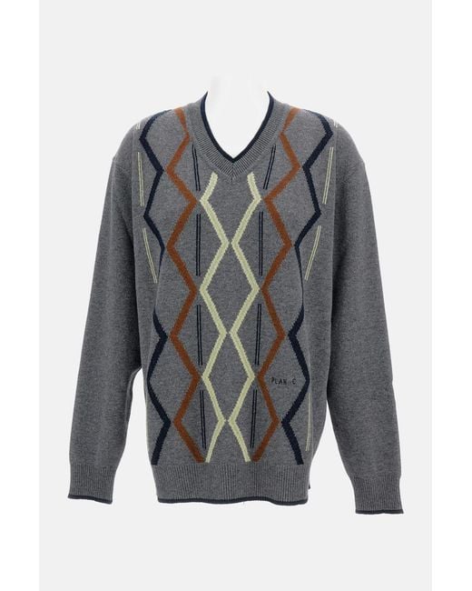 Plan C Gray Sweaters Wool Ws for men