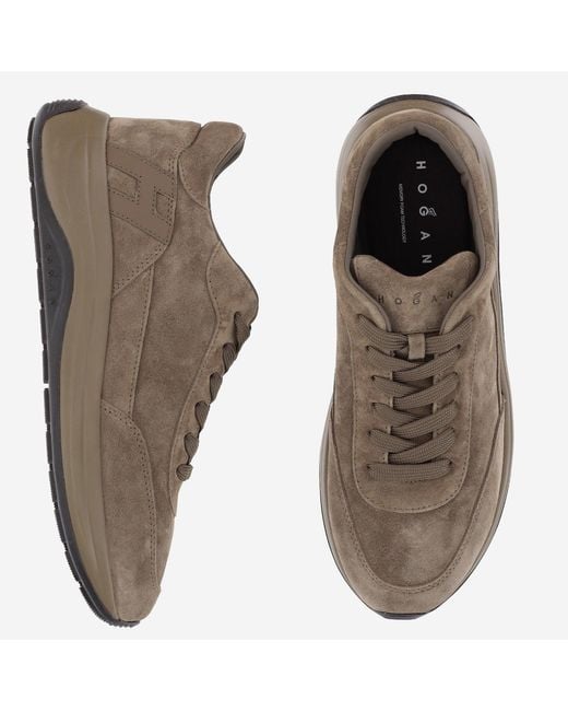 Hogan Brown Sneakers Hi-Light Suede Trainers for men