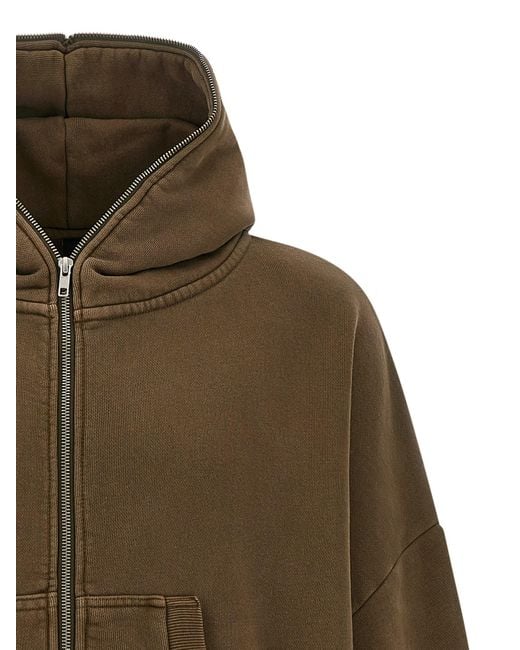 Entire studios Green Eternal Zip Washed Hoodie for men
