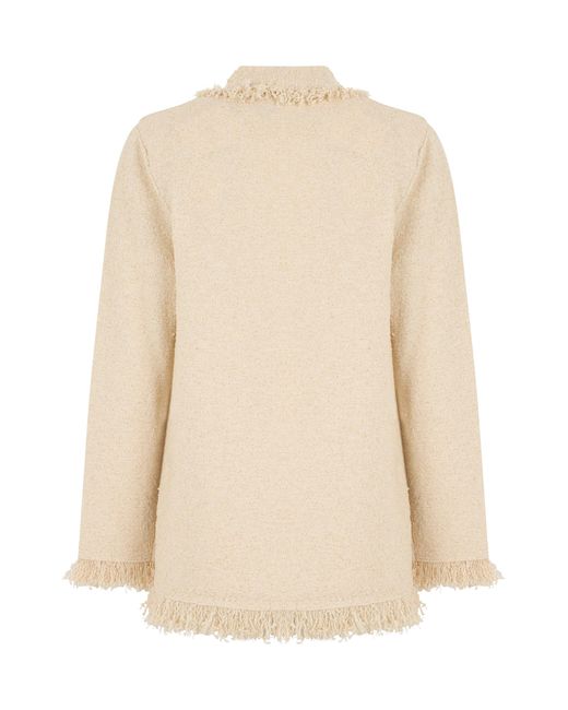 Elisabetta Franchi Natural Blazer Double-Breasted Cotton Blazers