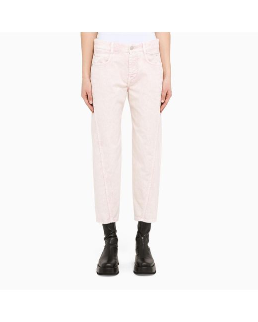 Stella McCartney Pink Pale Crop Stretch Jeans