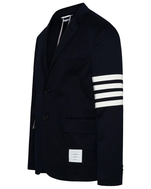 Thom Browne Blue Navy Cotton Blazer for men