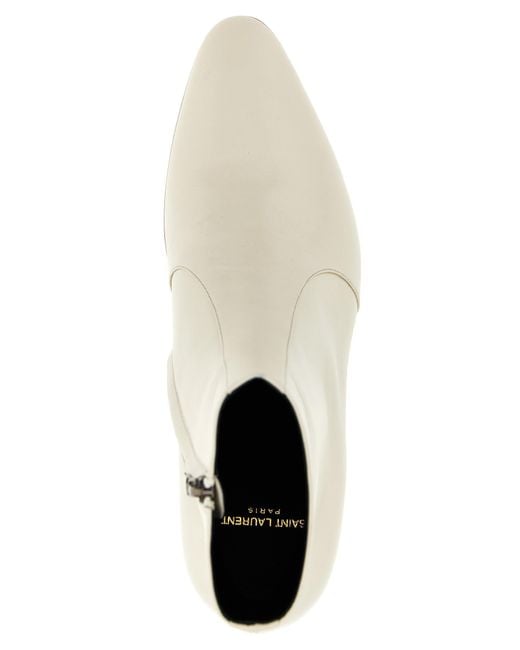 Saint Laurent White 'vassili' Ankle Boots for men