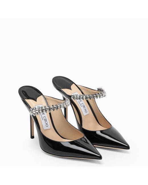 Jimmy Choo Black Bing Pumps With Crystals