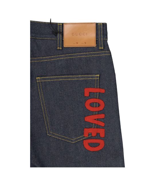 Gucci Blue Cotton Loved Jeans for men