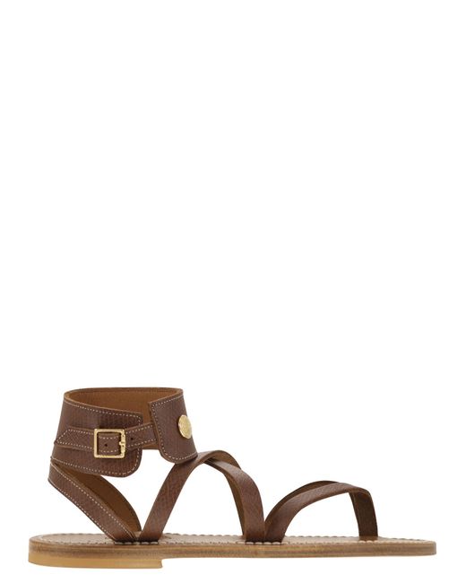 Longchamp Brown X K.jacques Leather Sandals