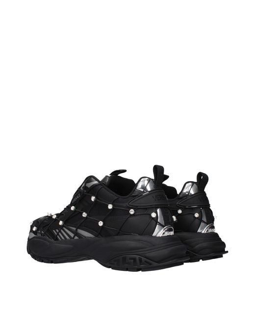 Versace Black Fabric Sneakers for men