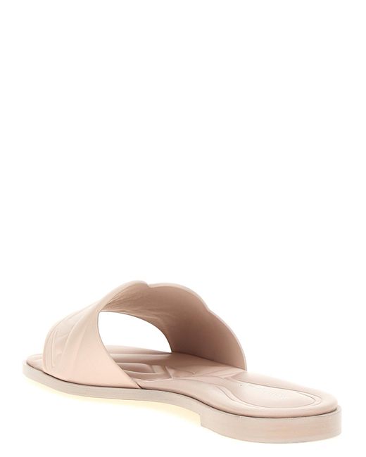 McQueen Pink Calfskin Slides Shoe