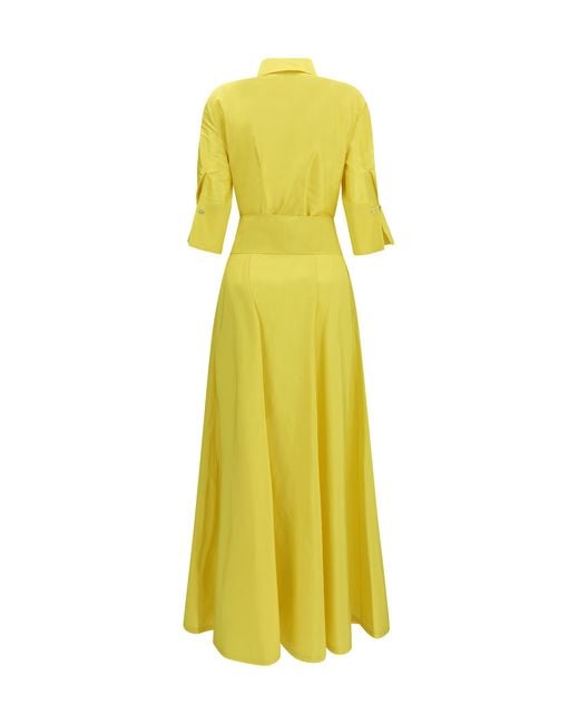 Sara Roka Yellow Marysole Long Dress Silk