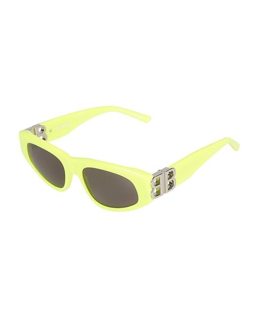 Balenciaga Yellow Bb Hinge Logo Sunglasses