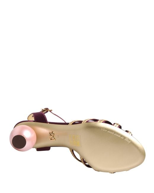 Dolce & Gabbana Natural Keira Pearl Heels Sandals Shoes Silk Viscose Lamb