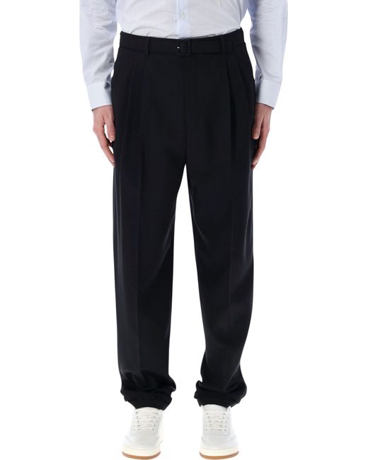 Saint Laurent Black Wool Gabardine Tailored Trousers for men