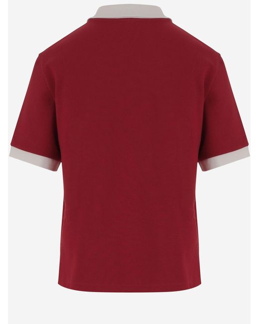 Versace Red Cotton Polo Shirt Tops