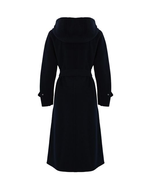 Weekend by Maxmara Black Wool Drap Belted Coat