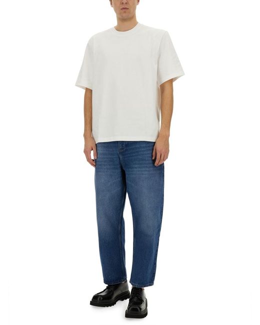 Studio Nicholson Blue Curved Cropped Jeans for men