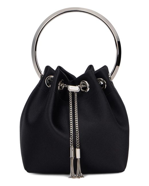 Jimmy Choo Black Handbag Bon Satin- Viscose Handbags