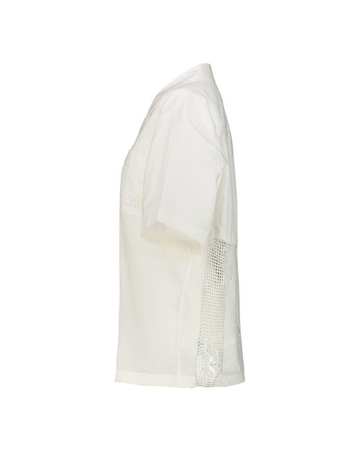 MARINE SERRE White Bowling Shirt