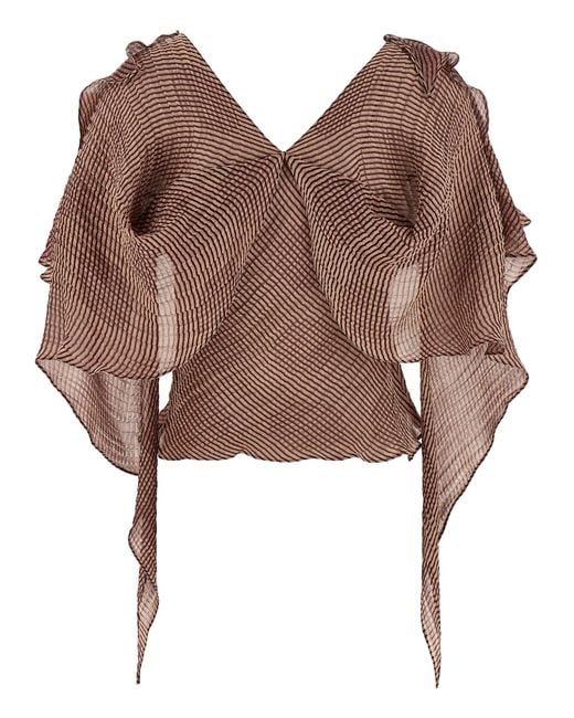 Kiko Kostadinov Brown Linen Blouse